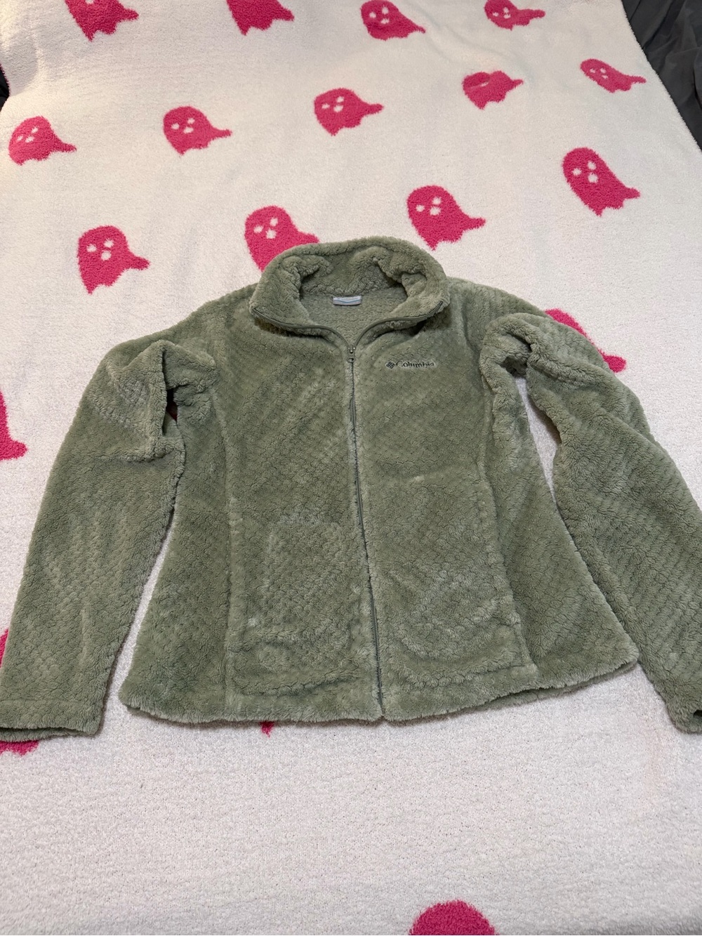 Women’s Columbia Olive Green Plush Full-Zip Jacket - Size S